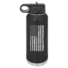 Load image into Gallery viewer, Distressed Flag Laser Engraved Water Bottle (Etched)
