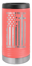 Load image into Gallery viewer, Stand For The Flag Laser Engraved Slim Can Insulated Koosie
