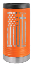 Load image into Gallery viewer, Stand For The Flag Laser Engraved Slim Can Insulated Koosie
