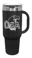 Load image into Gallery viewer, USA Eagle 40oz Handle Mug Laser Engraved
