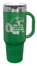 Load image into Gallery viewer, USA Eagle 40oz Handle Mug Laser Engraved
