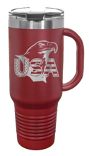 Load image into Gallery viewer, USA Eagle 40oz Handle Mug Laser Engraved
