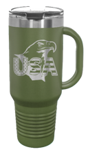 Load image into Gallery viewer, USA Eagle 40oz Handle Mug Laser Engraved
