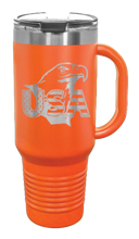 Load image into Gallery viewer, USA Eagle 40oz Handle Mug Laser Engraved
