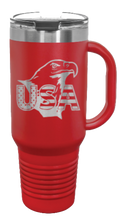 Load image into Gallery viewer, USA Eagle 40oz Handle Mug Laser Engraved
