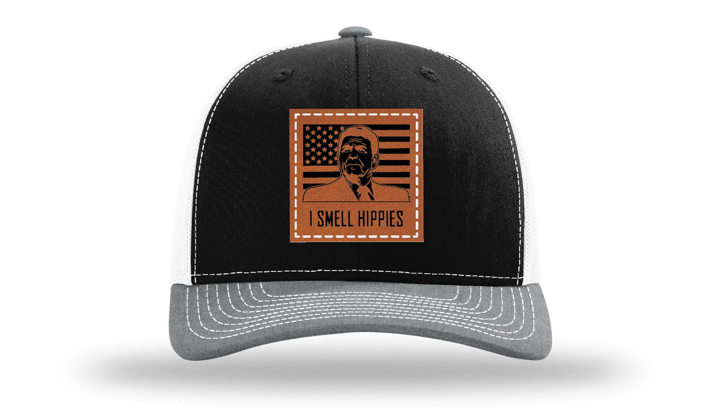I Smell Hippies Leather Patch Richardson 112 Hat