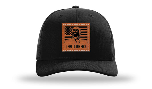I Smell Hippies Leather Patch Richardson 112 Hat