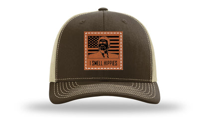 I Smell Hippies Leather Patch Richardson 112 Hat