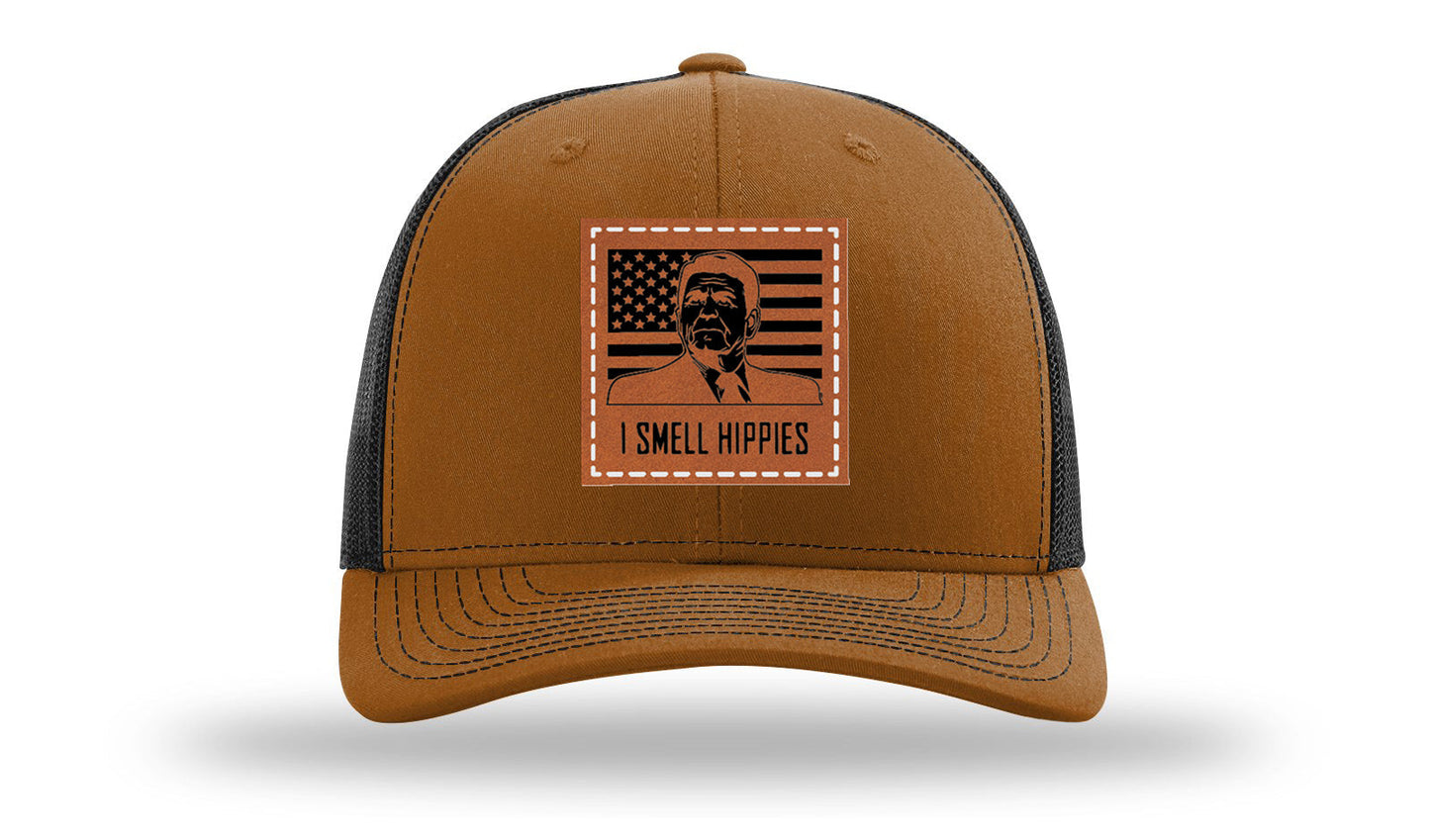 I Smell Hippies Leather Patch Richardson 112 Hat