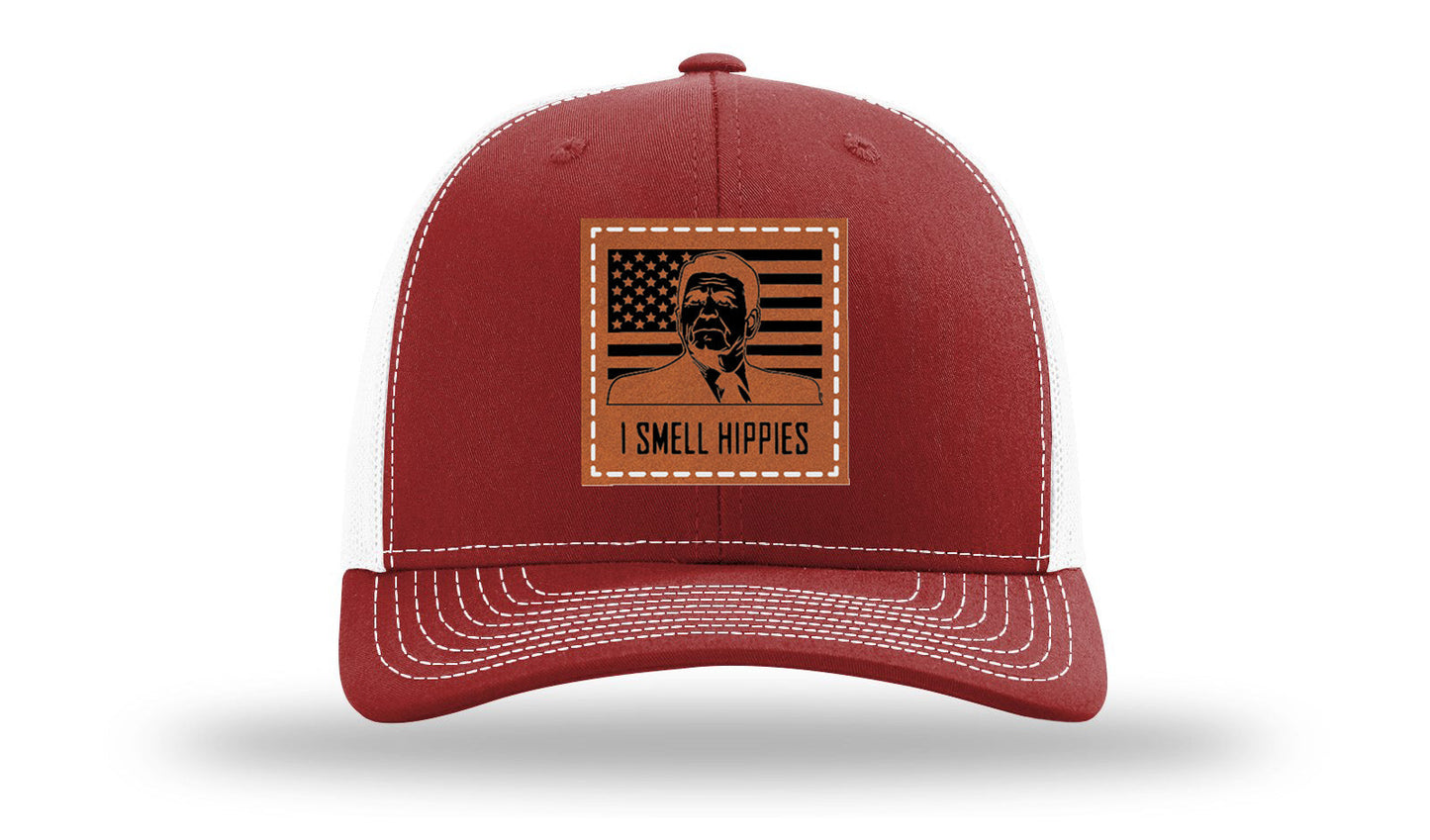 I Smell Hippies Leather Patch Richardson 112 Hat
