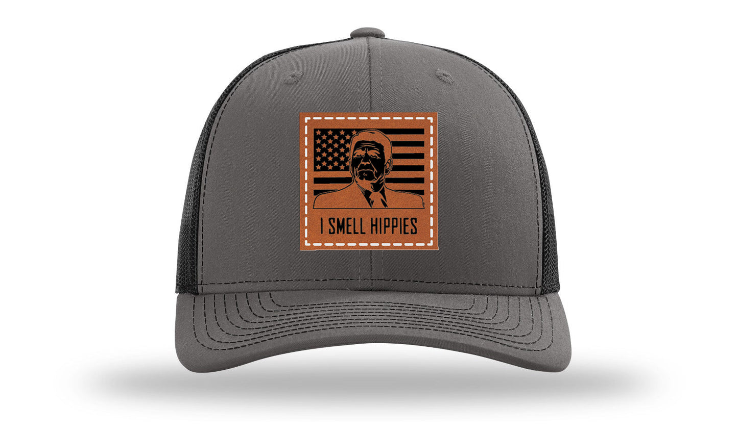I Smell Hippies Leather Patch Richardson 112 Hat
