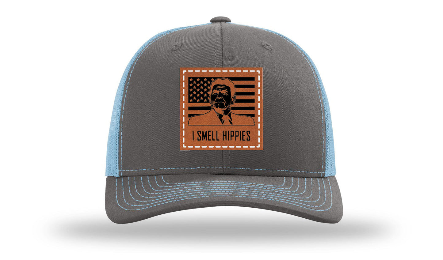 I Smell Hippies Leather Patch Richardson 112 Hat