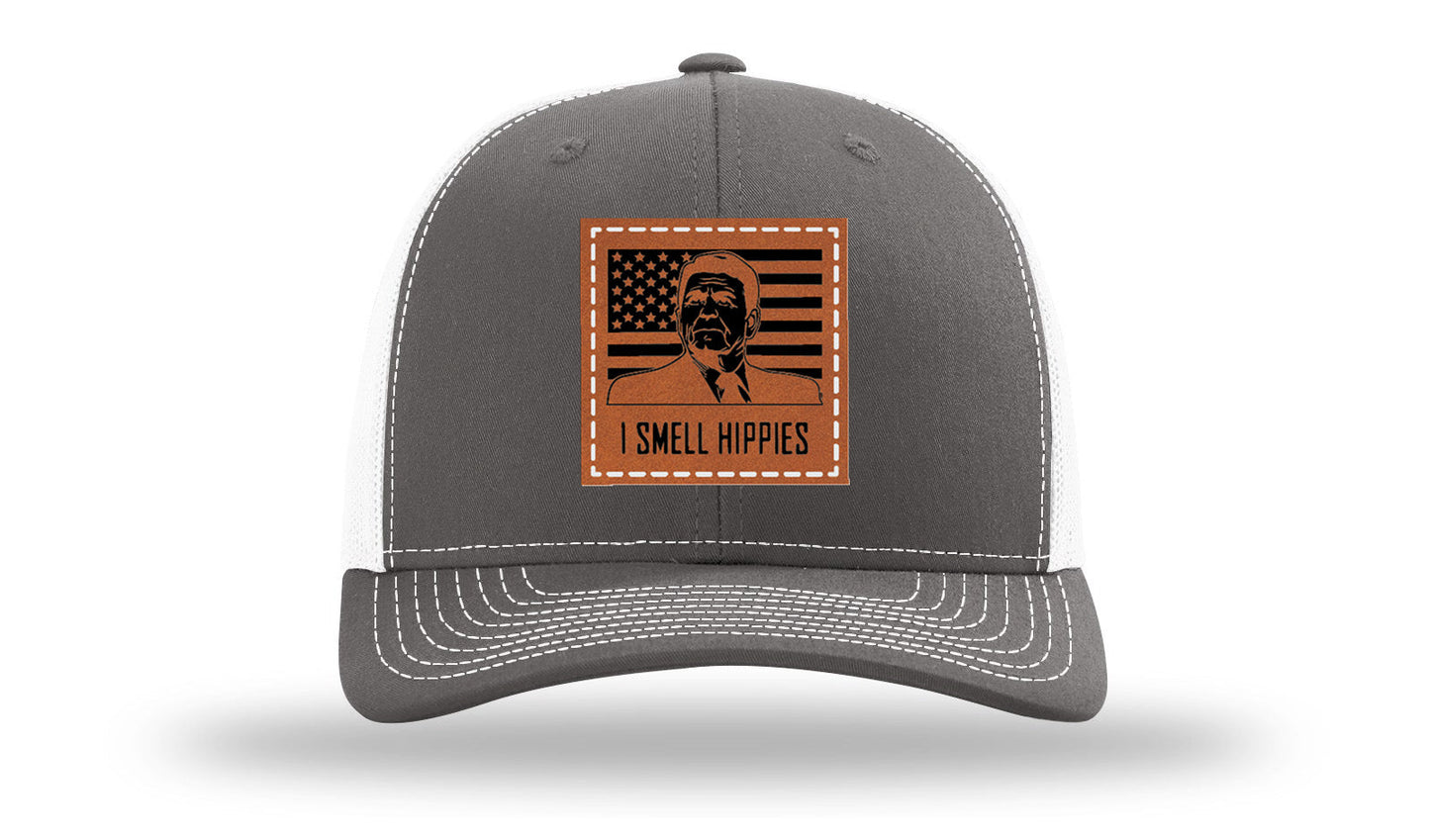 I Smell Hippies Leather Patch Richardson 112 Hat