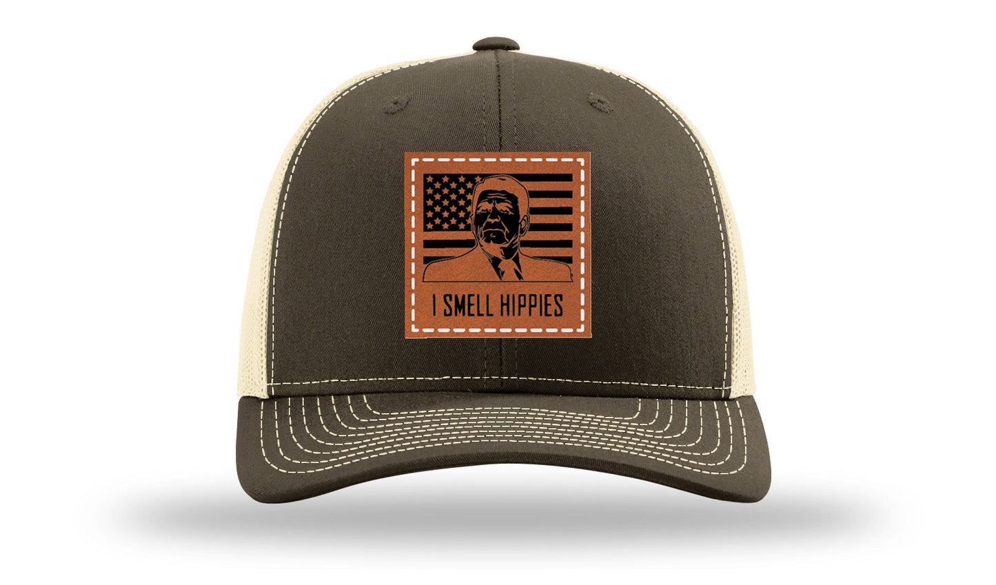 I Smell Hippies Leather Patch Richardson 112 Hat