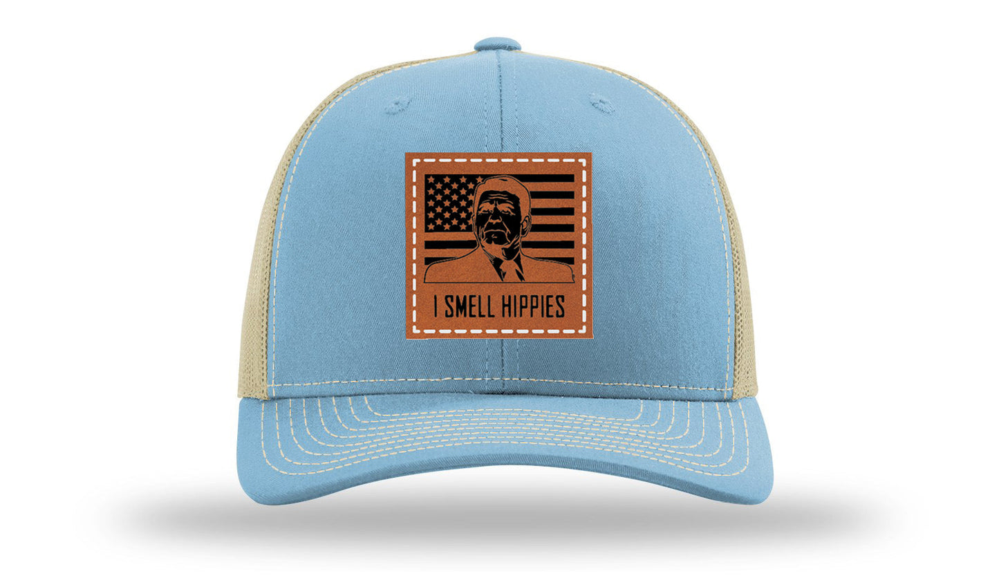 I Smell Hippies Leather Patch Richardson 112 Hat