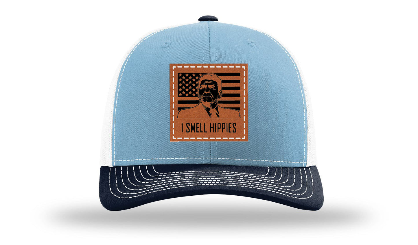 I Smell Hippies Leather Patch Richardson 112 Hat