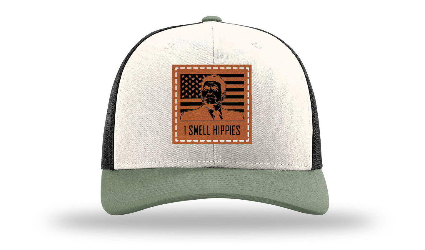 I Smell Hippies Leather Patch Richardson 112 Hat