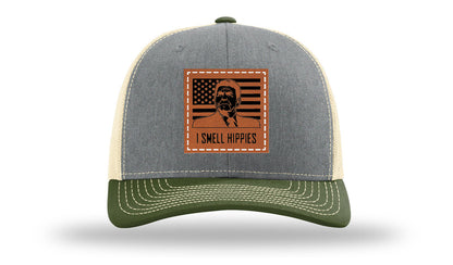 I Smell Hippies Leather Patch Richardson 112 Hat