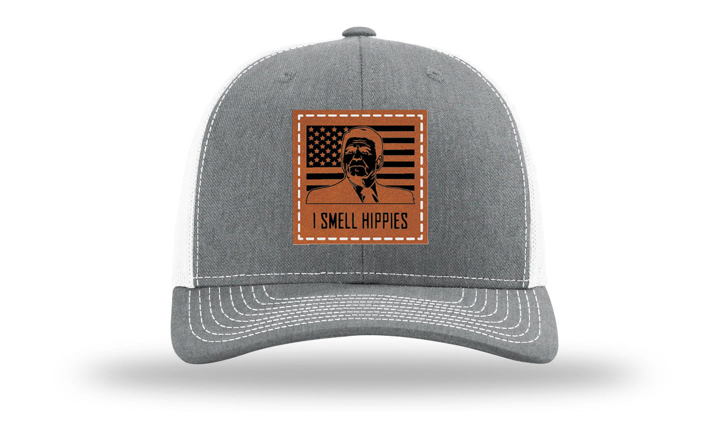 I Smell Hippies Leather Patch Richardson 112 Hat