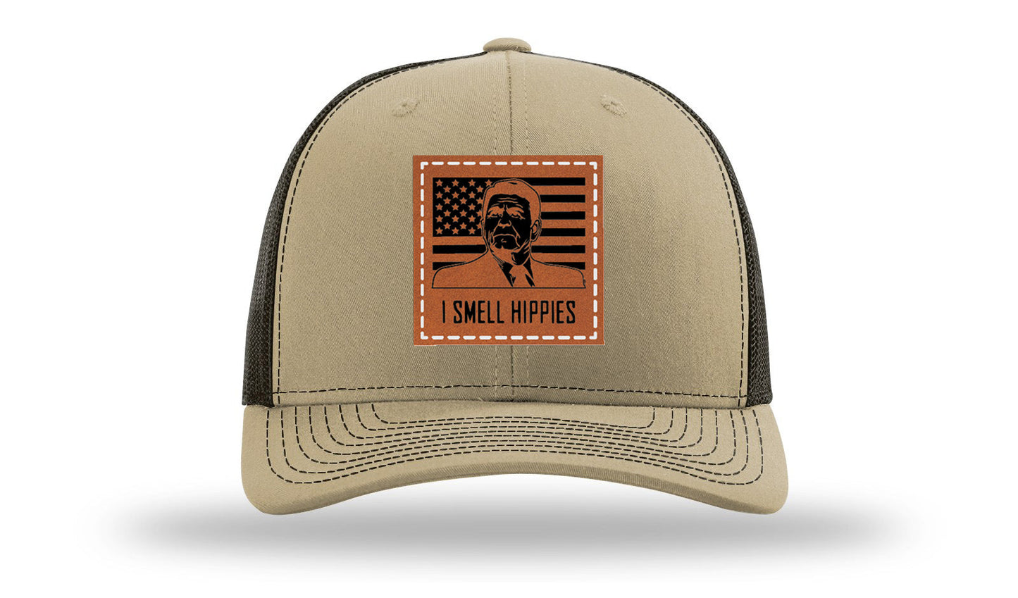 I Smell Hippies Leather Patch Richardson 112 Hat