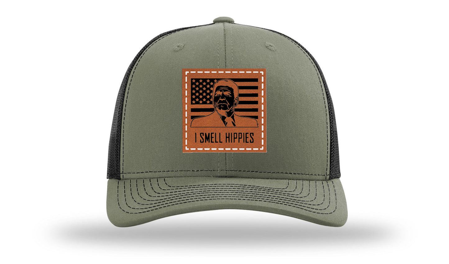 I Smell Hippies Leather Patch Richardson 112 Hat