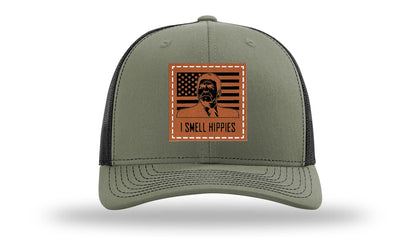 I Smell Hippies Leather Patch Richardson 112 Hat