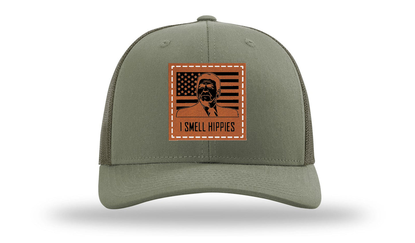 I Smell Hippies Leather Patch Richardson 112 Hat