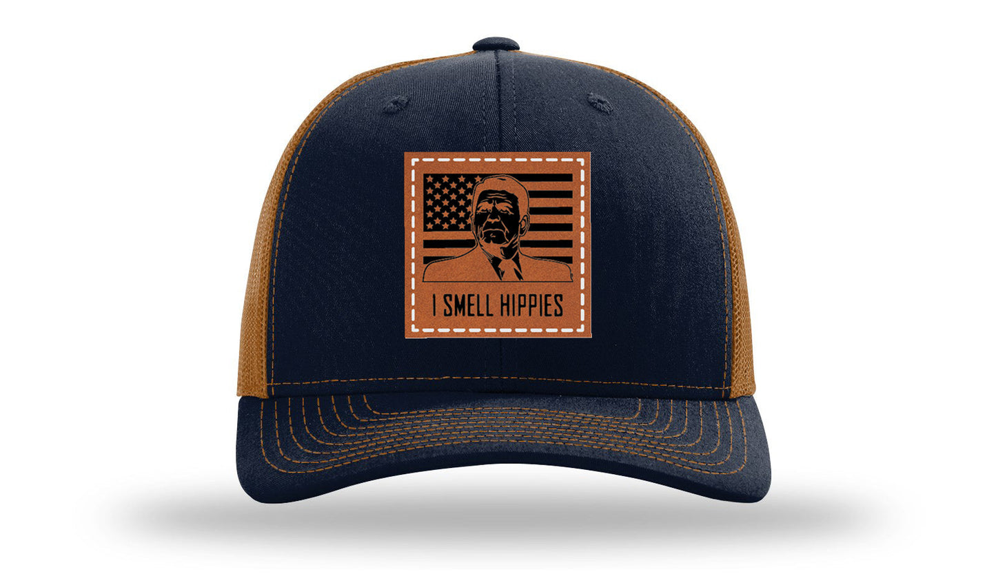 I Smell Hippies Leather Patch Richardson 112 Hat