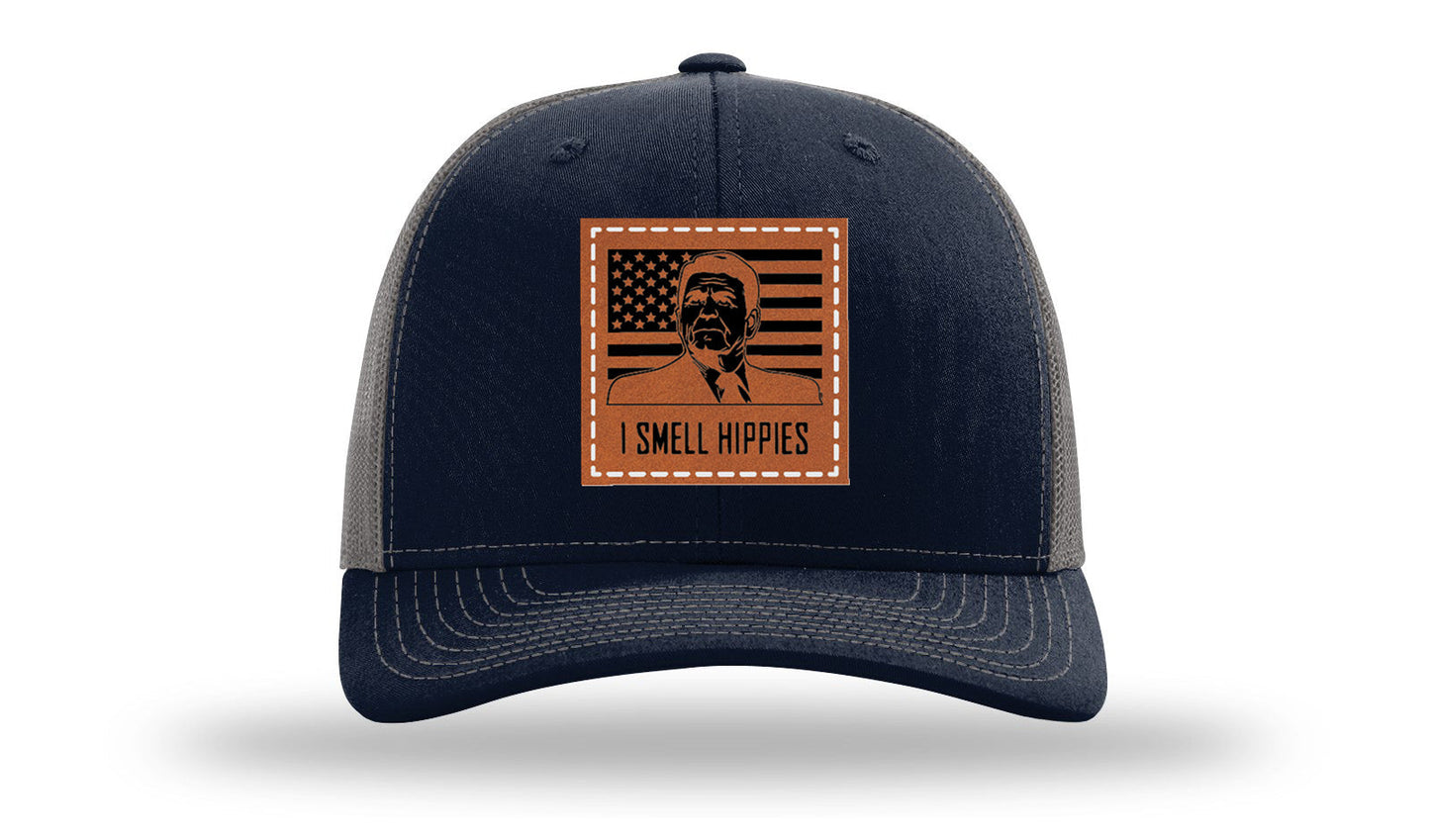 I Smell Hippies Leather Patch Richardson 112 Hat