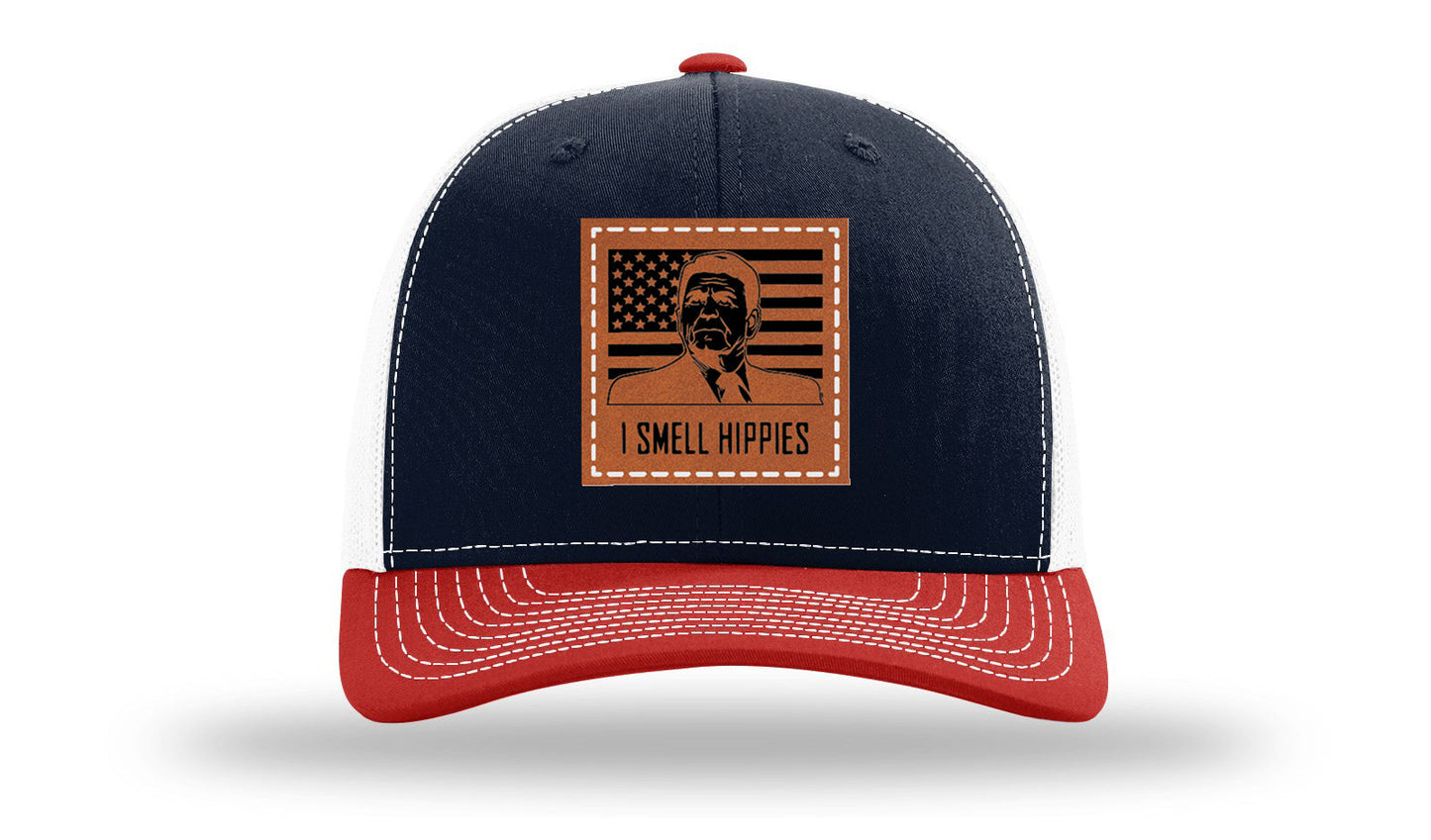 I Smell Hippies Leather Patch Richardson 112 Hat