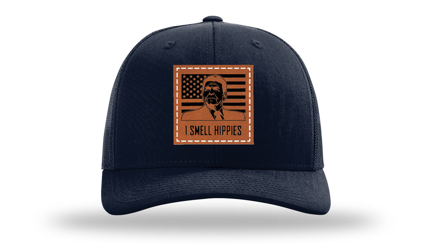 I Smell Hippies Leather Patch Richardson 112 Hat