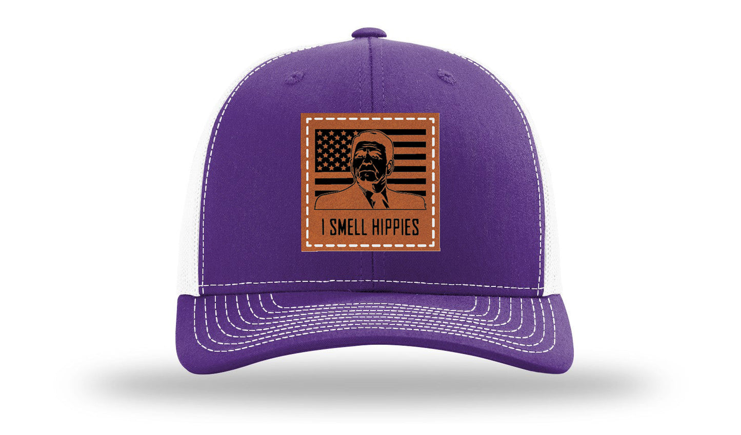 I Smell Hippies Leather Patch Richardson 112 Hat