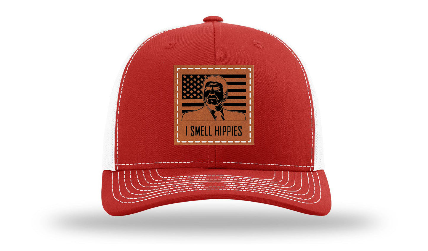 I Smell Hippies Leather Patch Richardson 112 Hat