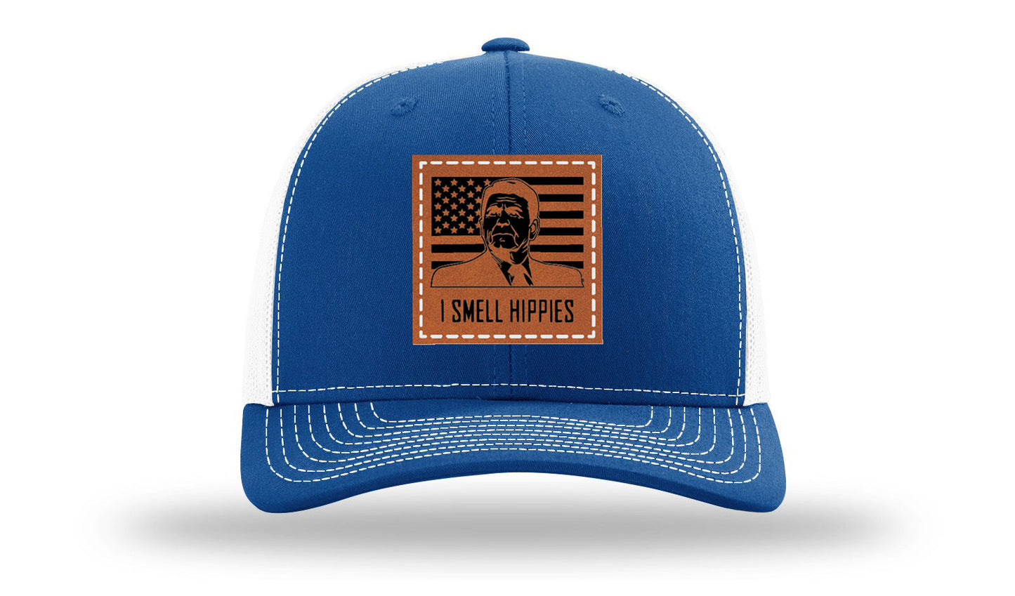 I Smell Hippies Leather Patch Richardson 112 Hat