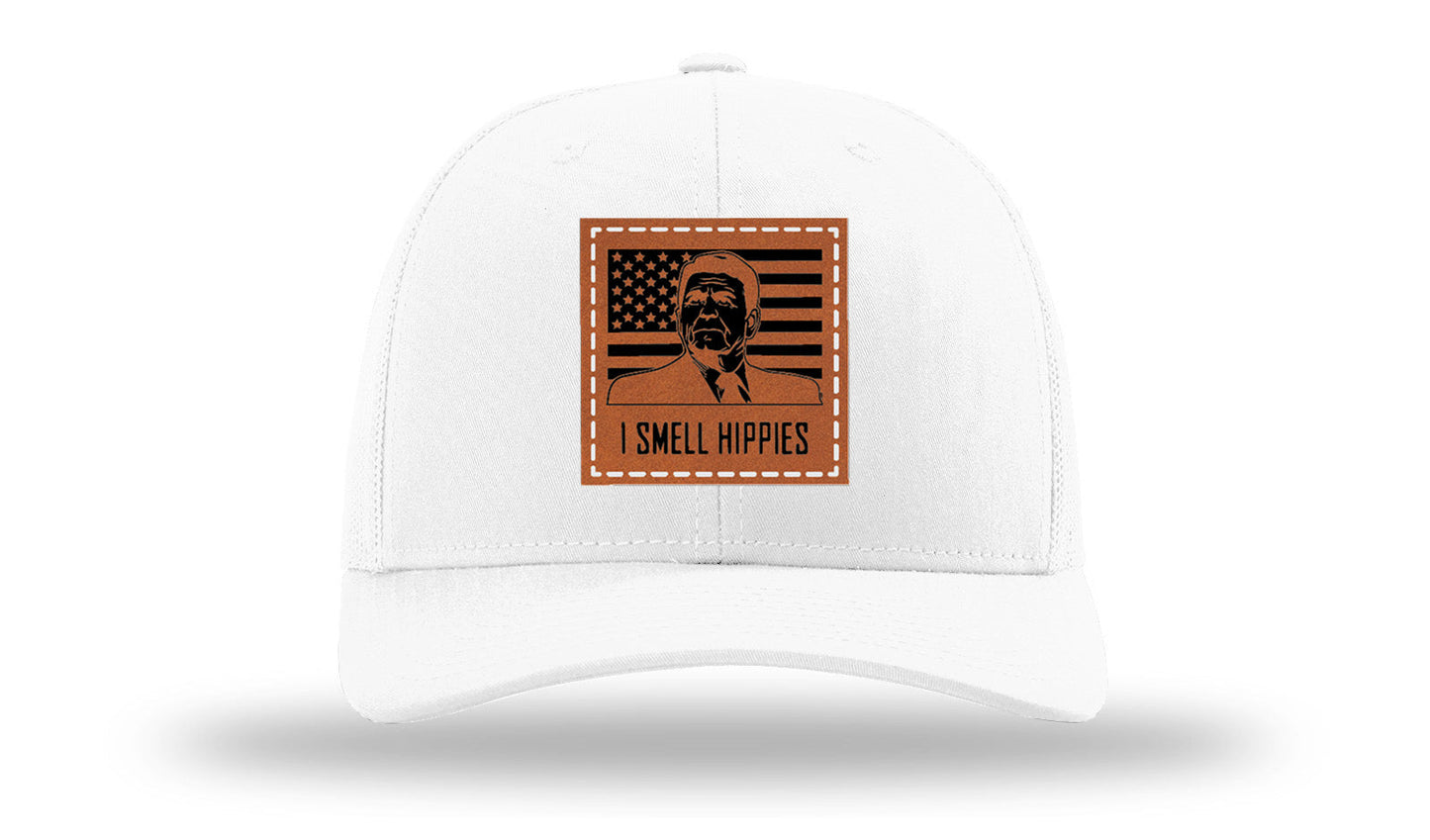 I Smell Hippies Leather Patch Richardson 112 Hat