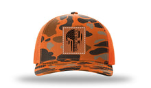 Load image into Gallery viewer, Punisher We The People Leather Patch Richardson 112 Duck Camo Hat

