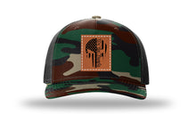 Load image into Gallery viewer, Punisher We The People Leather Patch Richardson 112 Duck Camo Hat
