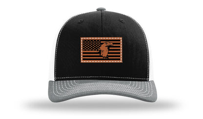 Eagle Flag 1 Leather Patch Richardson 112 Hat