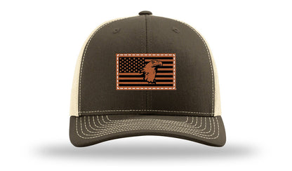Eagle Flag 1 Leather Patch Richardson 112 Hat