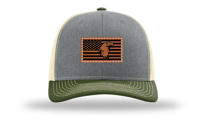 Eagle Flag 1 Leather Patch Richardson 112 Hat