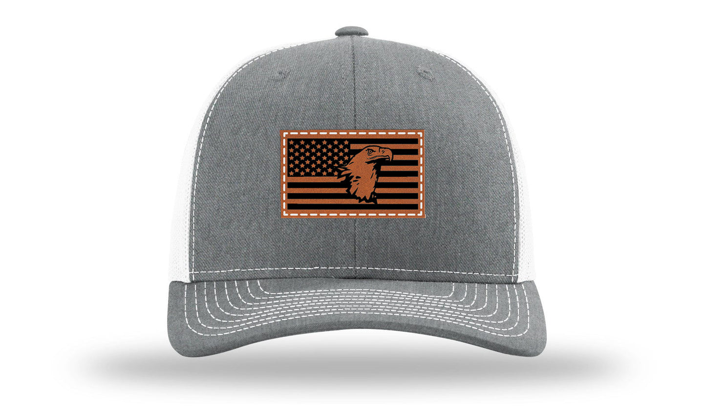 Eagle Flag 1 Leather Patch Richardson 112 Hat