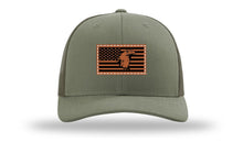 Load image into Gallery viewer, Eagle Flag 1 Leather Patch Richardson 112 Hat
