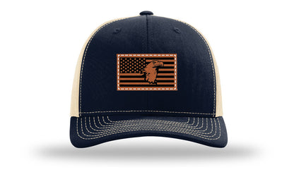 Eagle Flag 1 Leather Patch Richardson 112 Hat