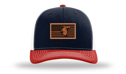 Eagle Flag 1 Leather Patch Richardson 112 Hat