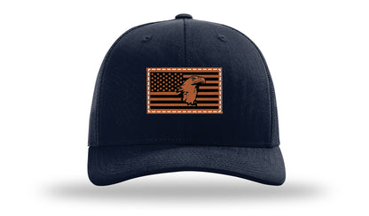 Eagle Flag 1 Leather Patch Richardson 112 Hat