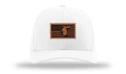 Eagle Flag 1 Leather Patch Richardson 112 Hat