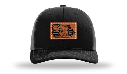 Eagle Flag Leather Patch Richardson 112 Hat