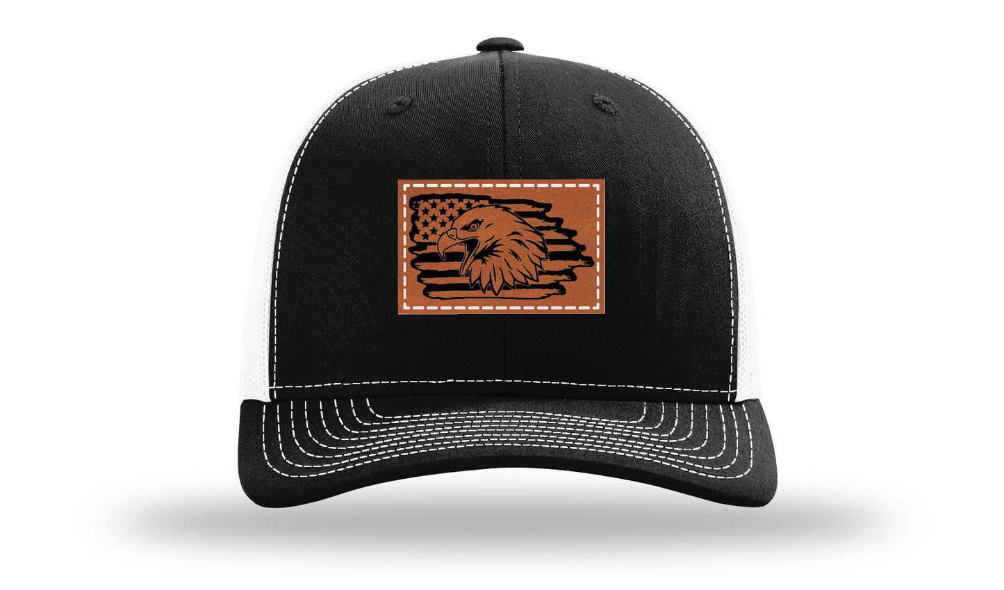 Eagle Flag Leather Patch Richardson 112 Hat