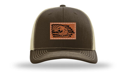 Eagle Flag Leather Patch Richardson 112 Hat