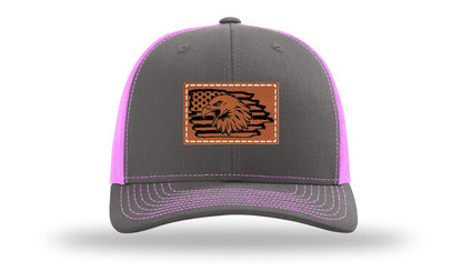 Eagle Flag Leather Patch Richardson 112 Hat